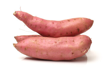 sweet potatoes on the white background