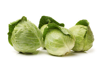Fototapeta premium Green cabbage isolated on white background