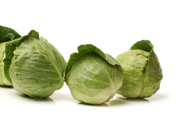  Green cabbage isolated on white background