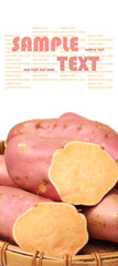 sweet potatoes on the white background
