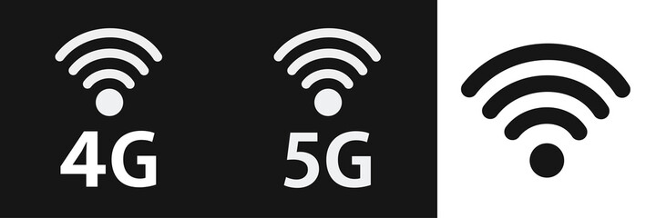 5g internet. 4g internet. Wireless mobile connection set.