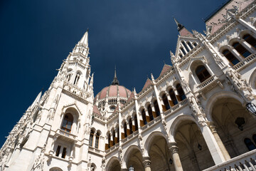 Low angle view of Hungarian Parliament building