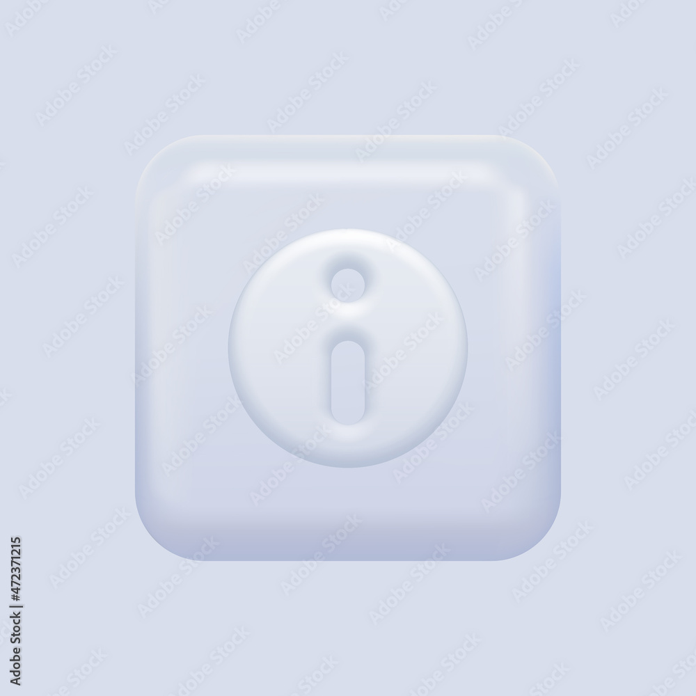 Poster additional information icon. white squared design element. vector illustration