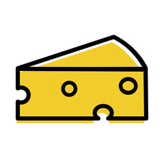 Cheese icon. Linear style. Vector illustration. Isolated on a white background.