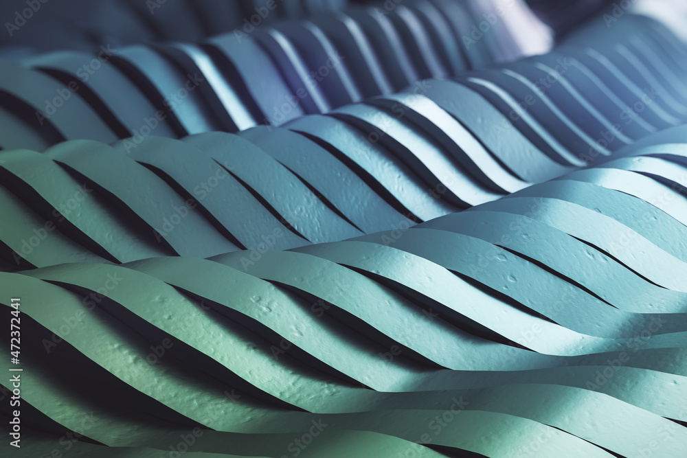 Poster Abstract gray swirl backdrop. Design, abstraction and creativity concept. 3D Rendering.