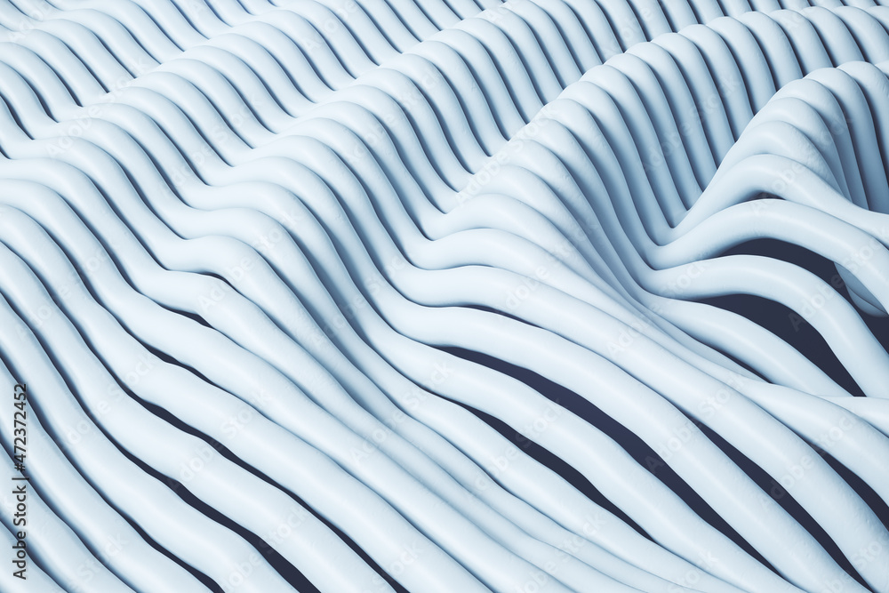 Aufkleber abstract white swirl wallpaper. design, abstraction and creativity concept. 3d rendering.