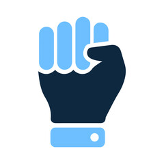 Hand, power, strong icon. Simple flat design concept.