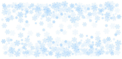 Banner christmas card with snowflake border vector illustration. Holiday background with falling snow for Christmas and New Year banners