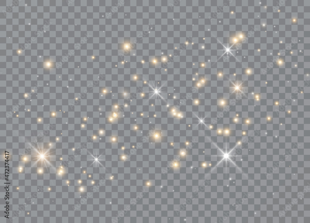 Poster light glow effect stars. vector sparkles on transparent background. christmas abstract pattern. spar