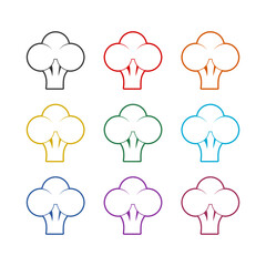 Broccoli icon isolated on white background, color set