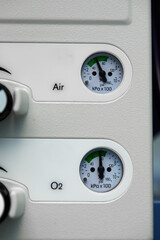 Medical Oxygen Concentrator is ready to use front of the emergency room at the hospital. Medical Device Individual portable oxygen cylinder to put gas for patients with respiratory disorders