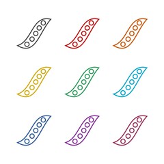 Peas icon isolated on white background, color set