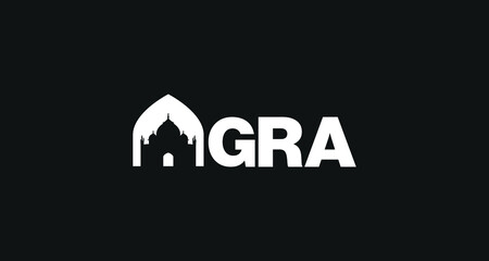 Agra. Agra city conceptual logo. Vector logotype