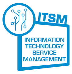 ITSM - Information Technology Service Management Blue Circle Square Symbol 
