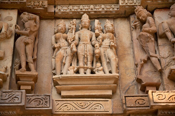 VISHWANATH TEMPLE: Lord Shiva sculpture. Western Group, Khajuraho, Madhya Pradesh, India, UNESCO Site