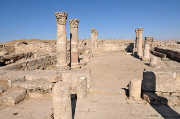Fototapeta na wymiar The Byzantine basilica in Citadel, Amman, Jordan 