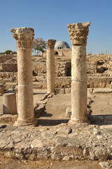 Fototapeta premium The Byzantine basilica in Citadel, Amman, Jordan 