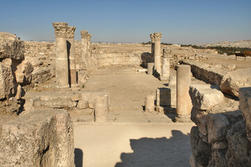 Fototapeta premium The Byzantine basilica in Citadel, Amman, Jordan 