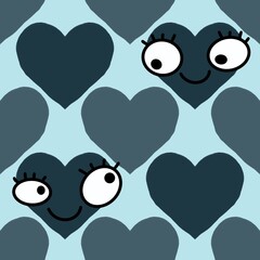 Obraz premium Seamless valentines pattern with hearts for postcard and gifts and cards 