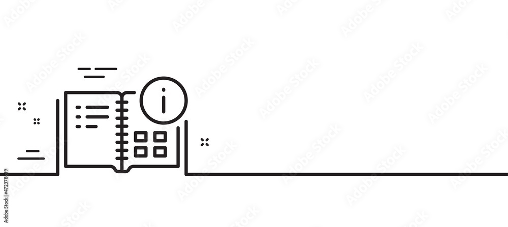 Poster instruction info line icon. technical information sign. minimal line illustration background. instru