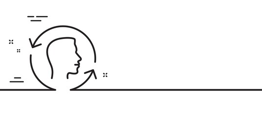 Face scanning repeat line icon. Face id update sign. Head symbol. Minimal line illustration background. Face id line icon pattern banner. White web template concept. Vector