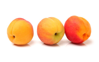 Fresh apricot fruits isolated on white background