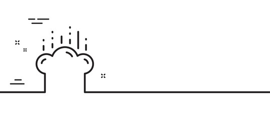 Cooking hat line icon. Chef sign. Food preparation symbol. Minimal line illustration background. Cooking hat line icon pattern banner. White web template concept. Vector