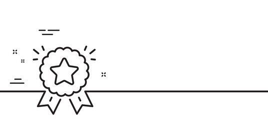 Ranking star line icon. Winner medal sign. Best rank symbol. Minimal line illustration background. Ranking star line icon pattern banner. White web template concept. Vector