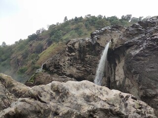 Waterfall and mountains