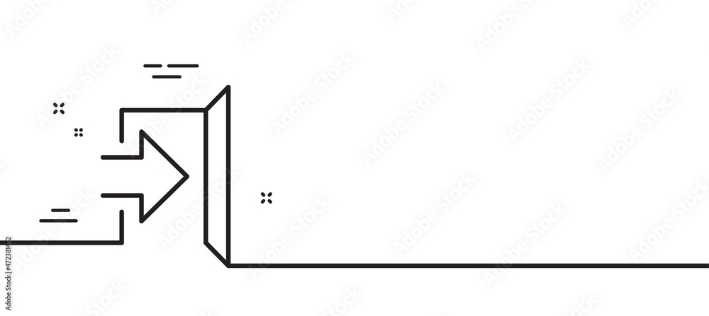 Aufkleber exit line icon. open door sign. entrance symbol with arrow. minimal line illustration background. ex