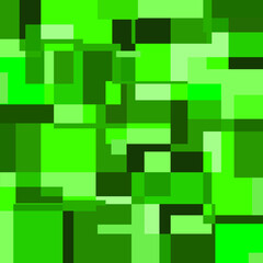 Green colored abstract squares vector illustration, different shades of green, abstract mosaic background