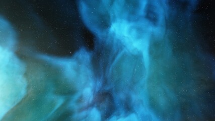 colorful space background with stars, nebula gas cloud in deep outer space, science fiction illustrarion 3d render	