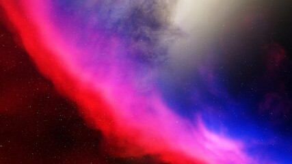 colorful space background with stars, nebula gas cloud in deep outer space, science fiction illustrarion 3d render	