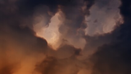 colorful space background with stars, nebula gas cloud in deep outer space, science fiction illustrarion 3d render	