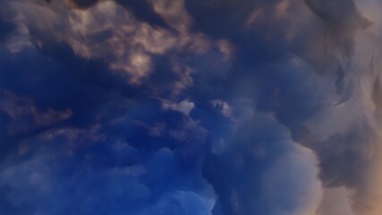 colorful space background with stars, nebula gas cloud in deep outer space, science fiction illustrarion 3d render	