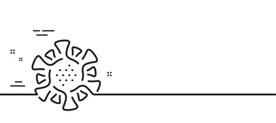 Coronavirus line icon. Covid virus sign. Danger infection symbol. Minimal line illustration background. Coronavirus line icon pattern banner. White web template concept. Vector
