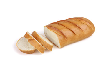 Sliced loaf isolated on white background.