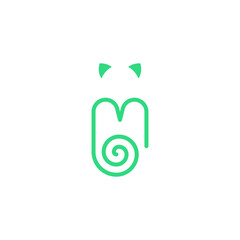 Letter M Cat Logo