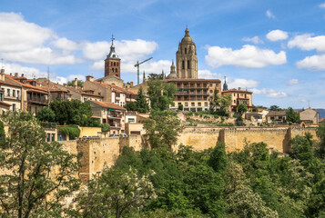 Fototapeta na wymiar City skyline of Segovia, Spain