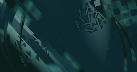 Green abstract background with lines