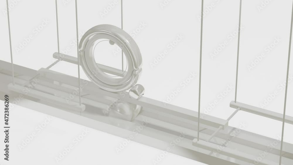 Poster light gray painted composition. looped three-dimensional background. moving figures back and forth. 