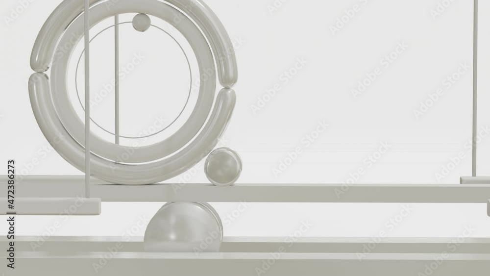 Aufkleber light gray painted composition. looped three-dimensional background. moving figures back and forth. 