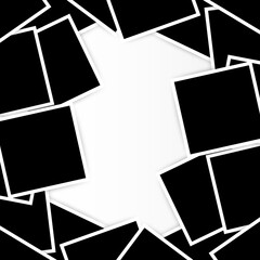 Realistic photo frames collage. Vector retro postcard template. 