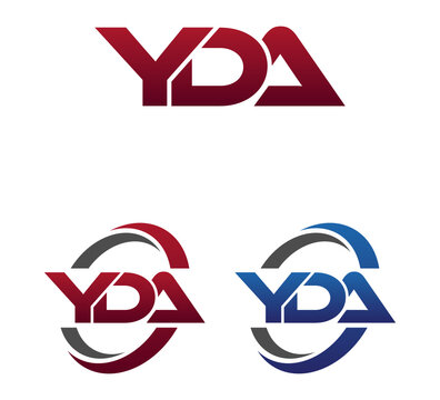 Modern 3 Letters Initial logo Vector Swoosh Red Blue YDA