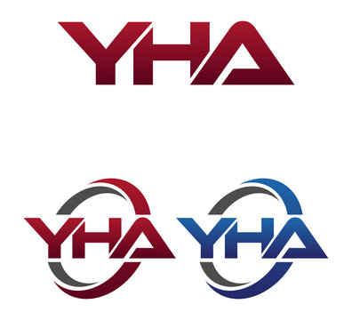 Modern 3 Letters Initial logo Vector Swoosh Red Blue YHA