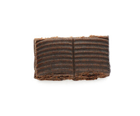 Piece of hematogen bar isolated on white, top view