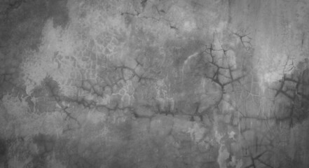 Horizontal dark old cement wall for the background, Texture of a grungy black concrete wall as background.