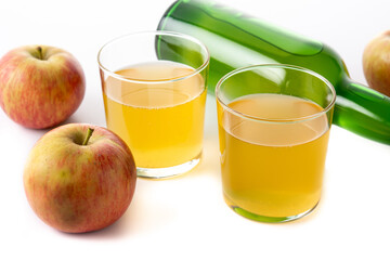 Apple cider drink isolated on white background