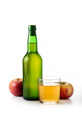 Apple cider drink isolated on white background