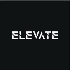 Typography Elevate Text Logo Design 